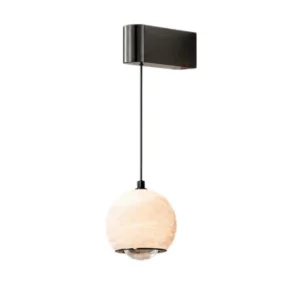 Natural Alabaster Sphere Wall Pendant Light – Modern Minimalist LED Series