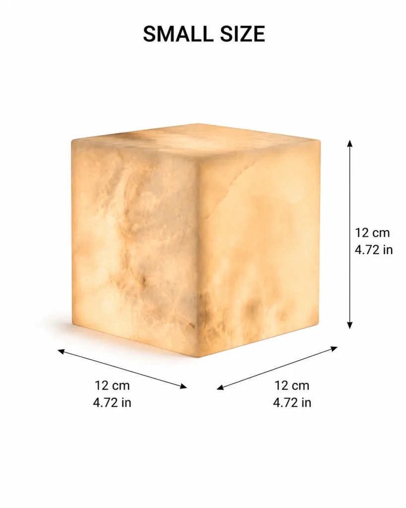 Snowflake Alabaster Glow Cube Lamp | Minimalist Stone LED Table Light