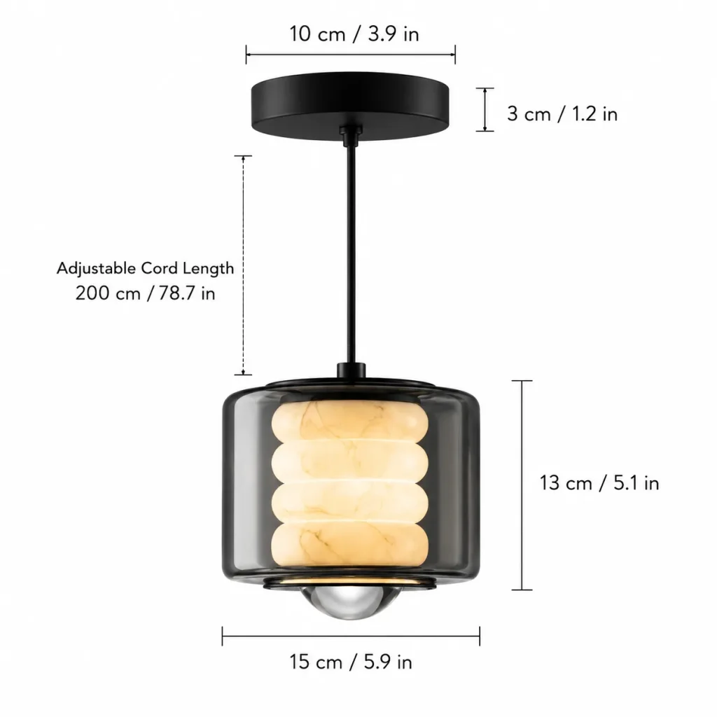 Modern Marble Glass Pendant Light | Luxury Stone LED Ceiling Light