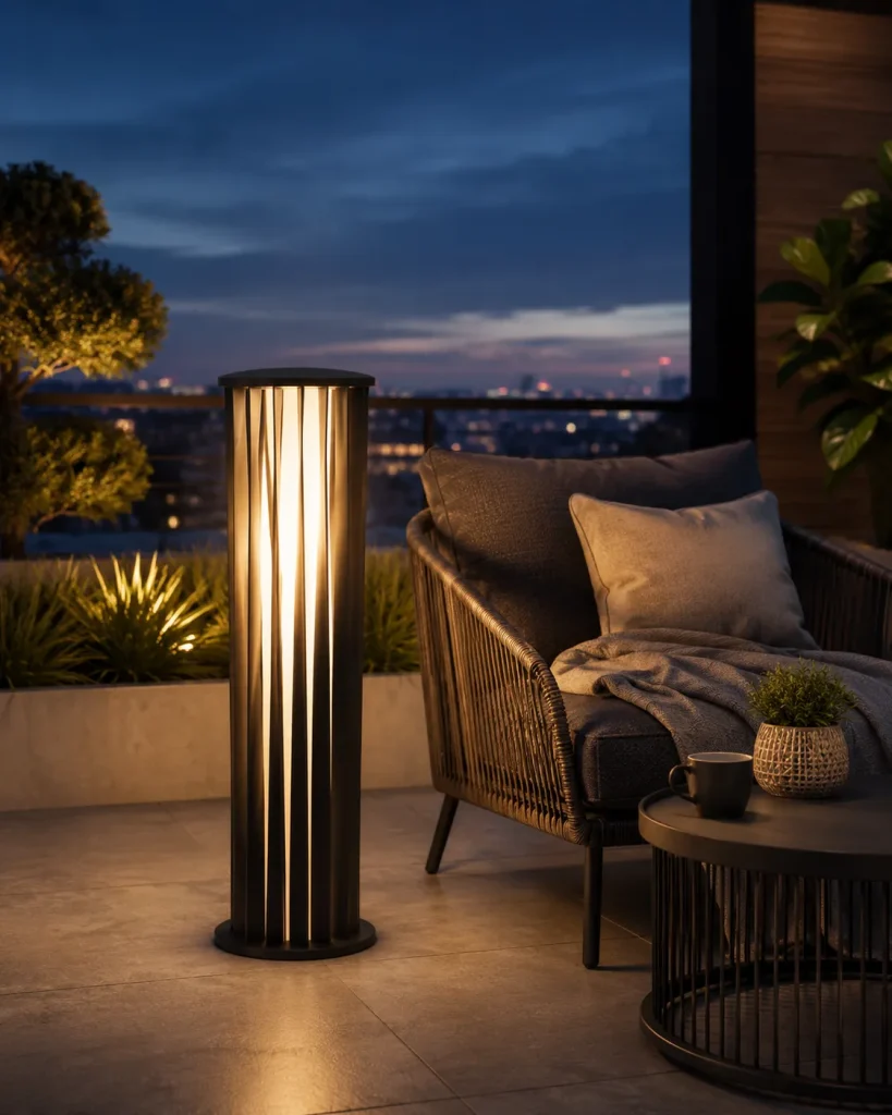 Modern LED Outdoor Pillar Light 7W Warm White Garden Lamp
