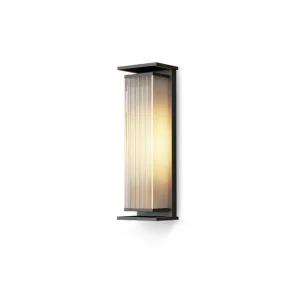 LED Ribbed Glass Wall Light | Modern Outdoor Architectural Sconce