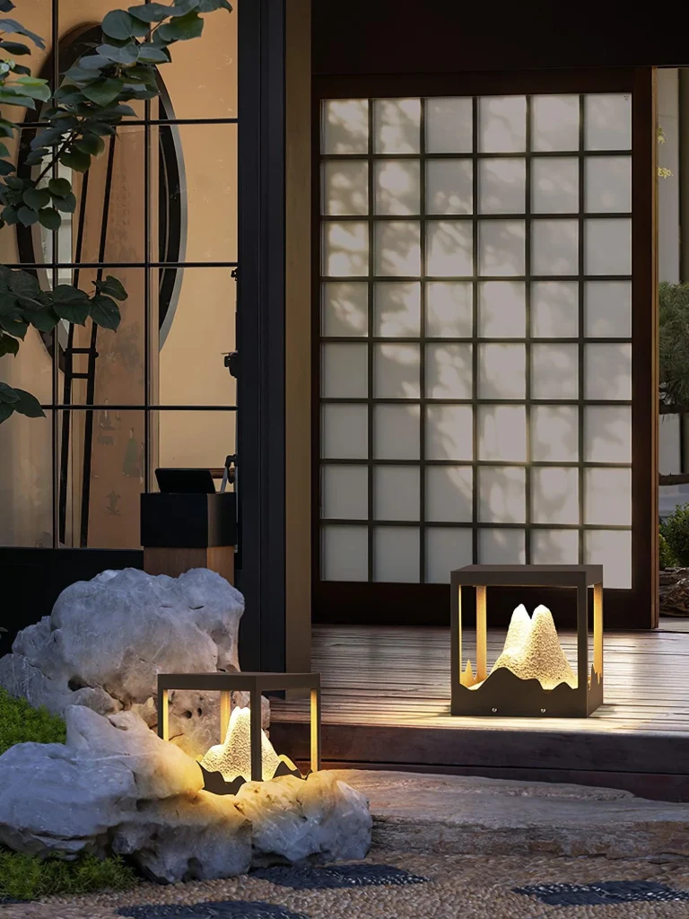 Modern Mountain Landscape Post Light | Outdoor Gate Pillar Light 3000K