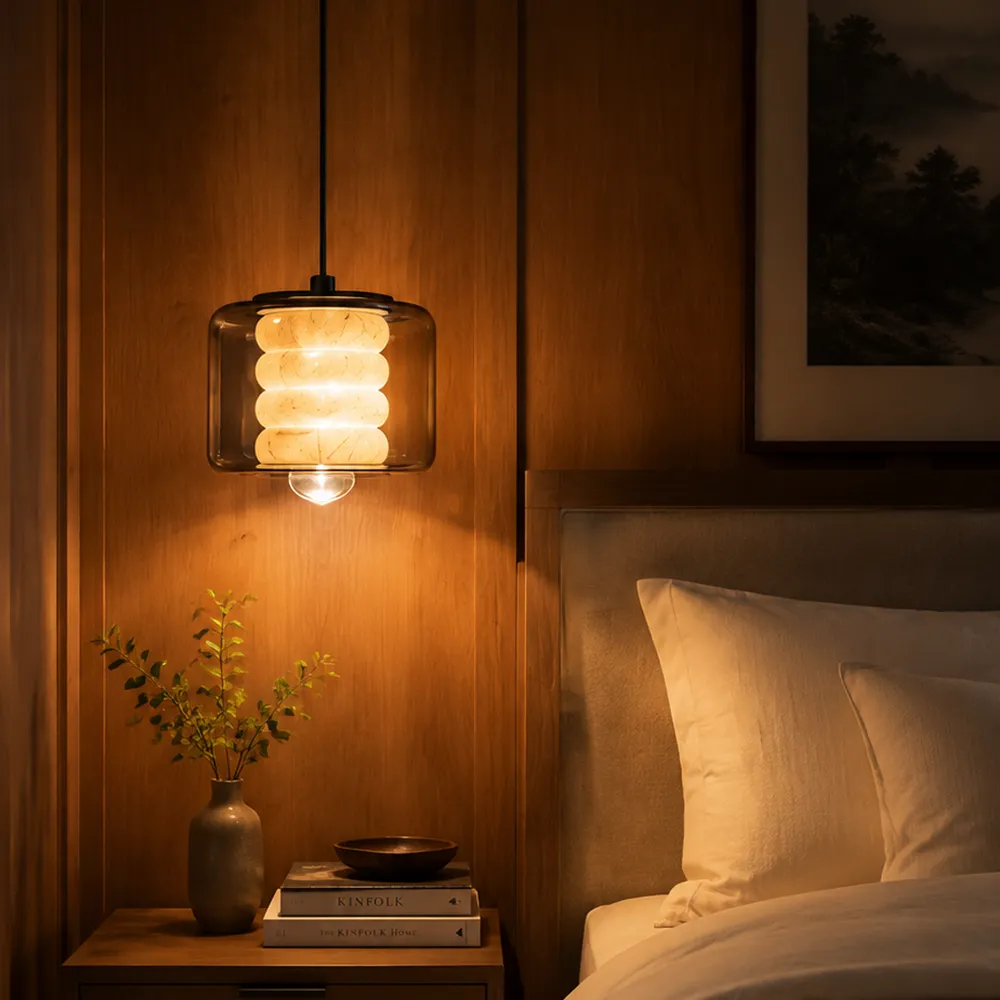 Modern Marble Glass Pendant Light | Luxury Stone LED Ceiling Light
