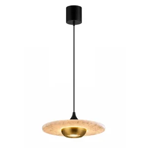 Modern Marble Pendant Light | Natural Stone LED Disc Chandelier