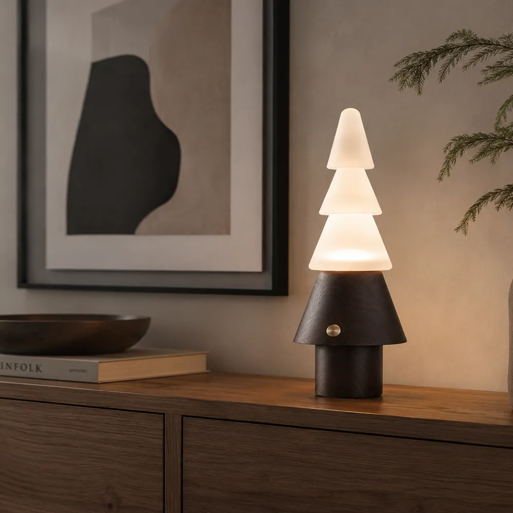 Nordic Tree Series Table Lamp – Wooden Sculptural LED Ambient Light