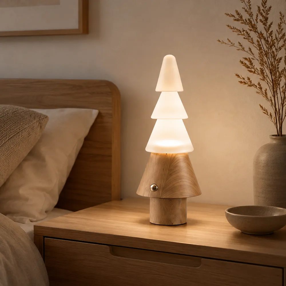 Nordic Tree Series Table Lamp – Wooden Sculptural LED Ambient Light