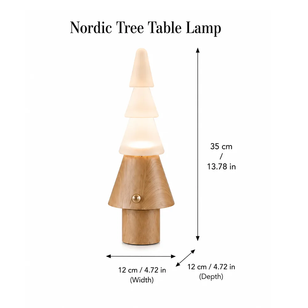 Nordic Tree Series Table Lamp – Wooden Sculptural LED Ambient Light