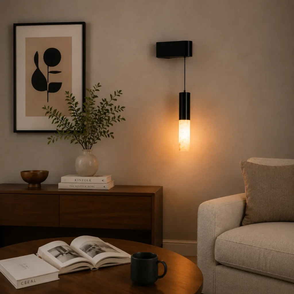 Modern Alabaster Pendant Wall Light – Minimalist Nordic LED Sconce Series