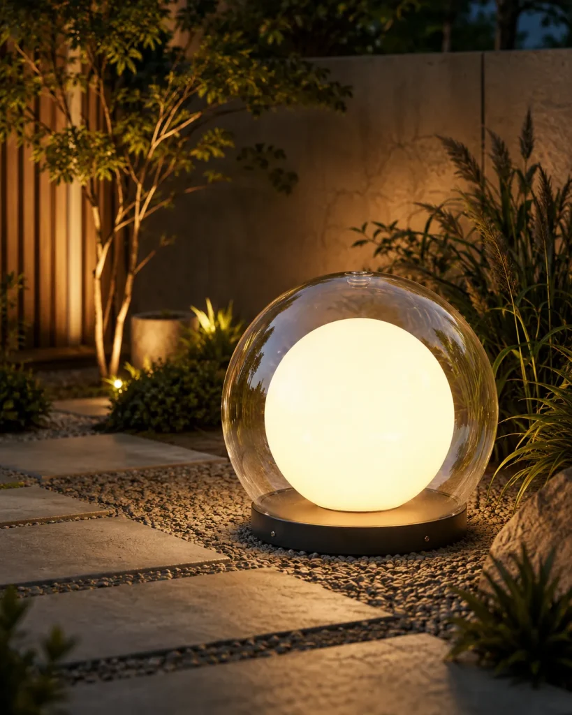 Solar Globe Landscape Light – Modern Outdoor LED Solar Garden Sphere Light 3000K