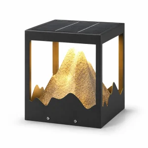 Modern Mountain Landscape Post Light | Outdoor Gate Pillar Light 3000K