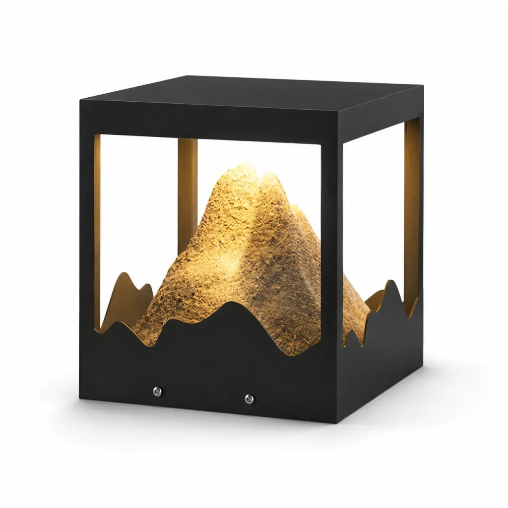 Modern Mountain Landscape Post Light | Outdoor Gate Pillar Light 3000K