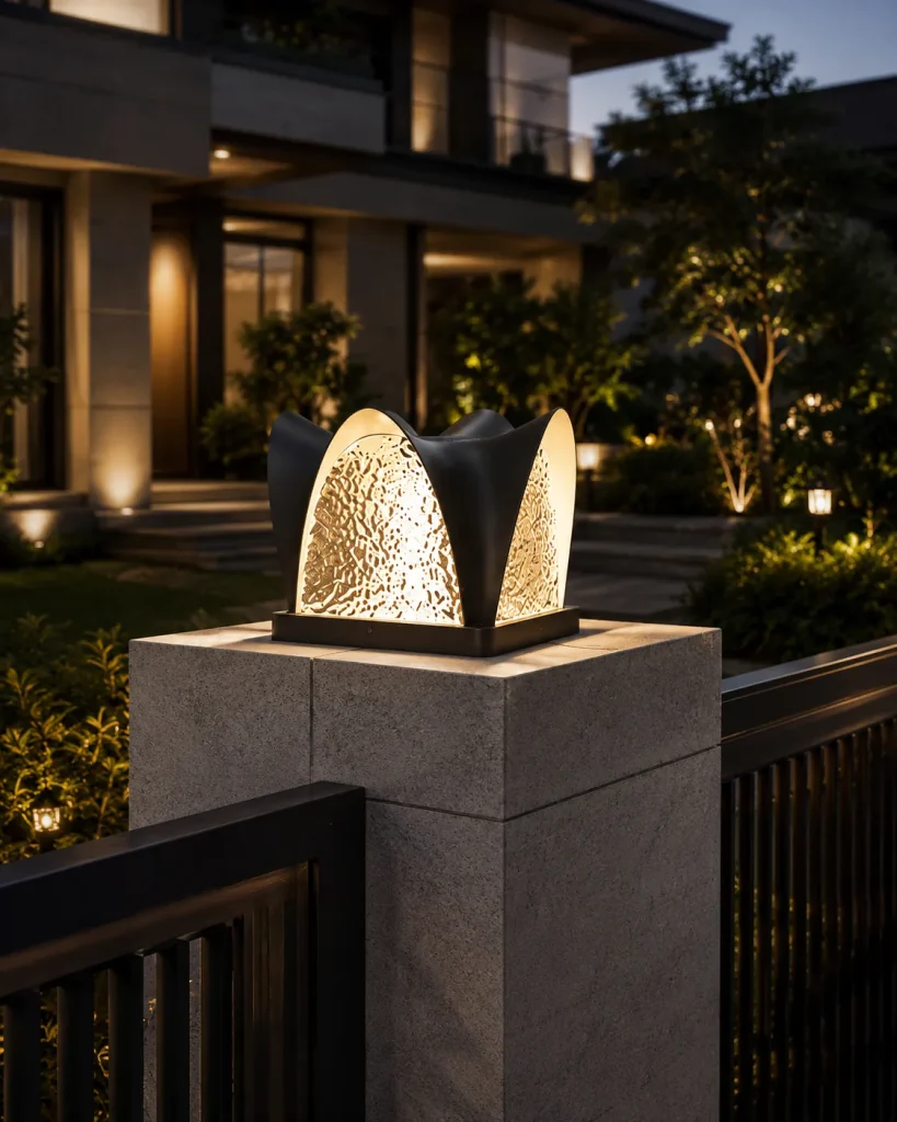 Solar Decorative Pillar Light | Outdoor Gate Post LED 3000K Warm White