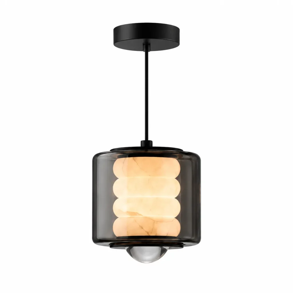 Modern Marble Glass Pendant Light | Luxury Stone LED Ceiling Light