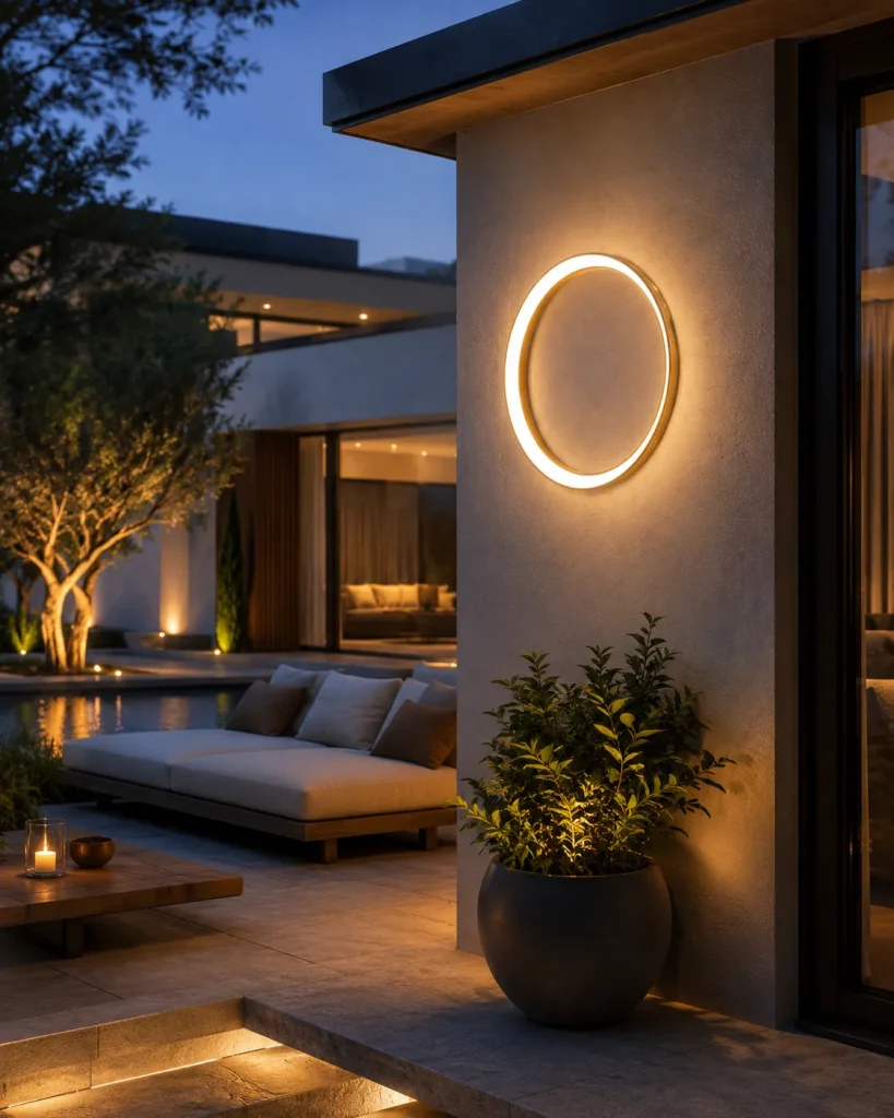 Moon Ring LED Outdoor Wall Light 7W Modern Minimalist Wall Lamp