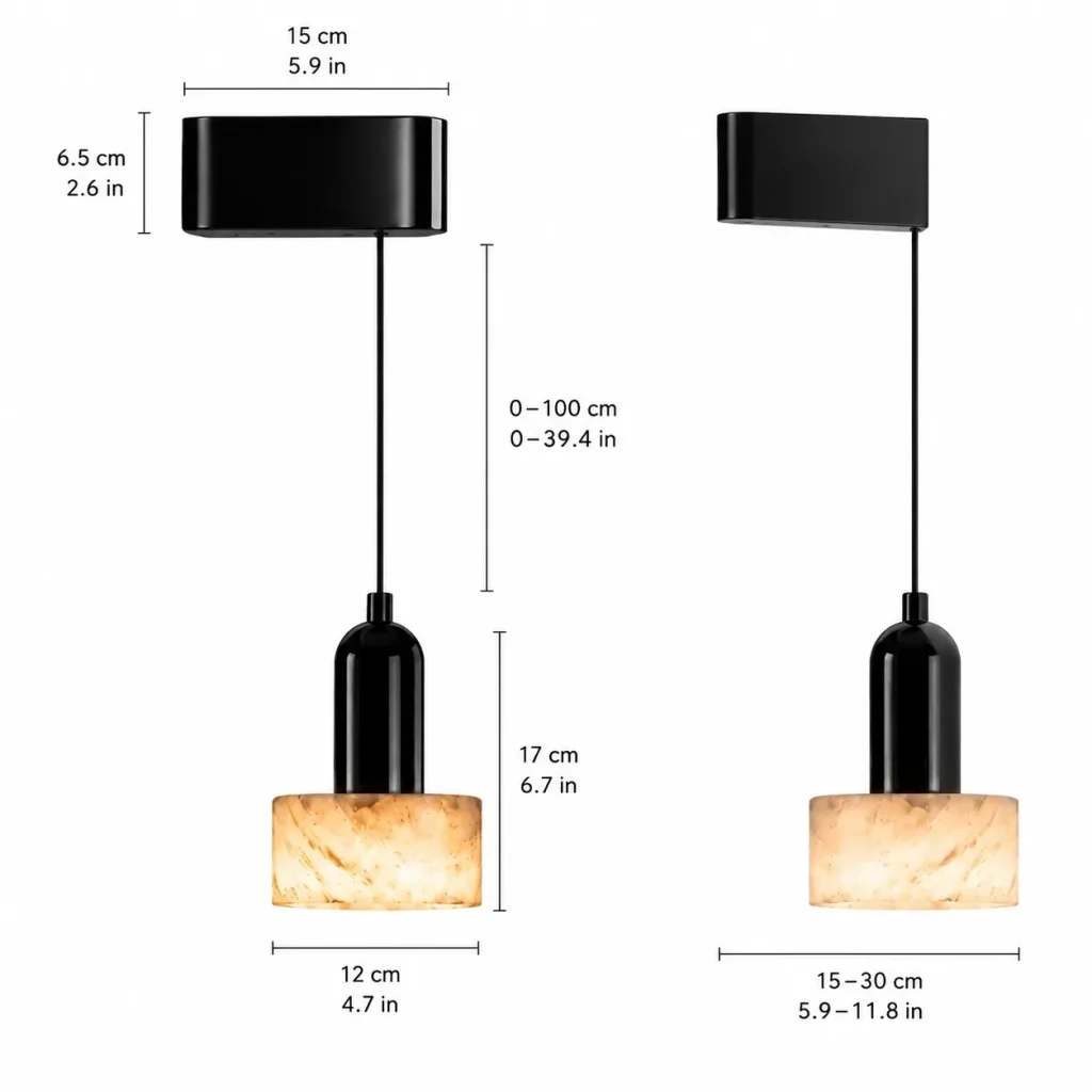 Aurora Adjustable Alabaster Wall Pendant Light – Modern Minimalist LED Sconce Series
