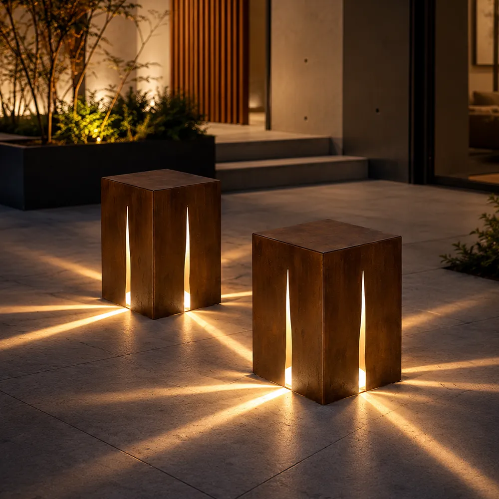 Square Outdoor Floor Lamp | Minimalist Garden Landscape LED Light