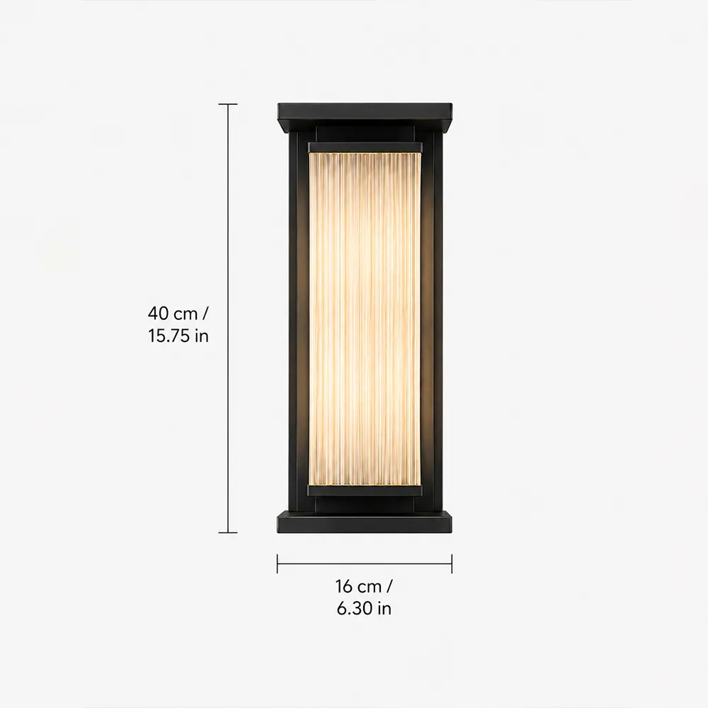 LED Ribbed Glass Wall Light | Modern Outdoor Architectural Sconce